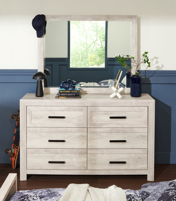 Lark Bedroom Dresser Mirror - Rustic White