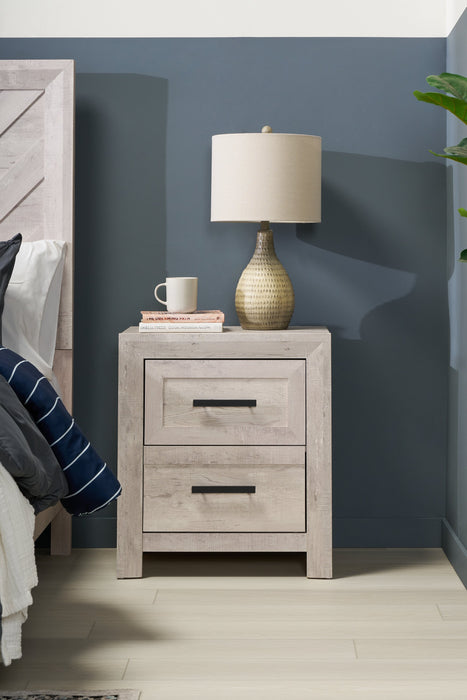 Lark Bedside 2-Drawer Nightstand, 24\"W x 26\"H - Rustic White