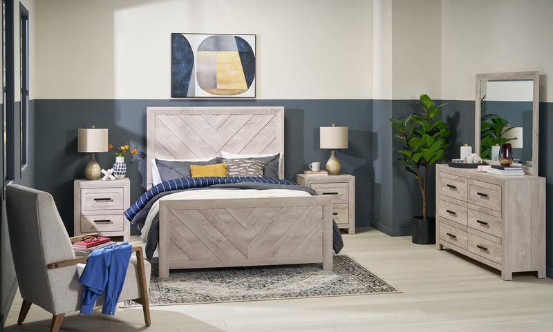 Lark Bedroom 6-Drawer Dresser, 58\"W x 35\"H - Rustic White