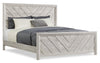 ["Lark Panel Bed with Headboard & Frame, Chevron Pattern, Rustic White - King Size"]