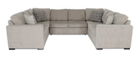 Made in Canada Legend 3-Piece Chenille Fabric Sleeper Sectional - Platinum Beige 