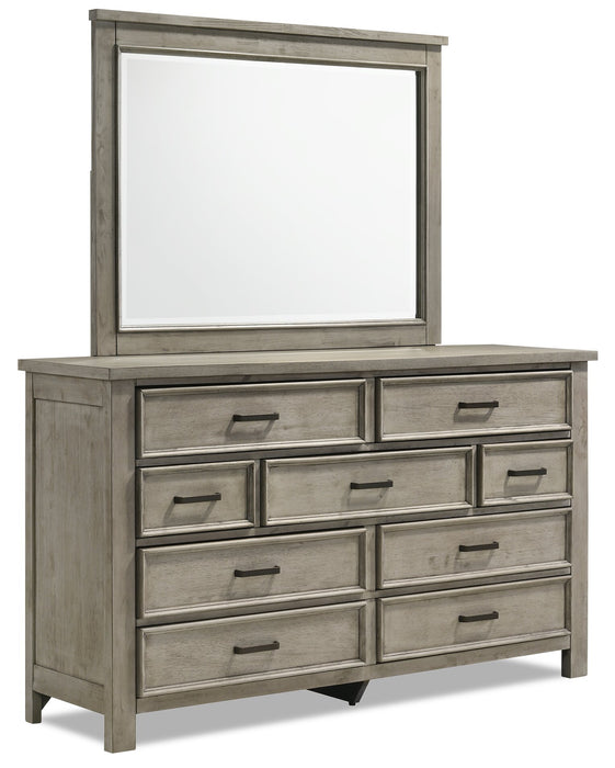Levi Bedroom Dresser Mirror, Wood - Drift Grey