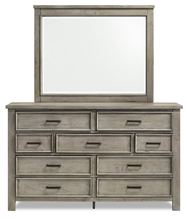 Levi Bedroom Dresser Mirror, Wood - Drift Grey