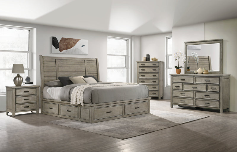 Levi Bedroom Dresser Mirror, Wood - Drift Grey