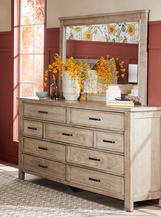 Levi Bedroom Dresser Mirror, Wood - Drift Grey