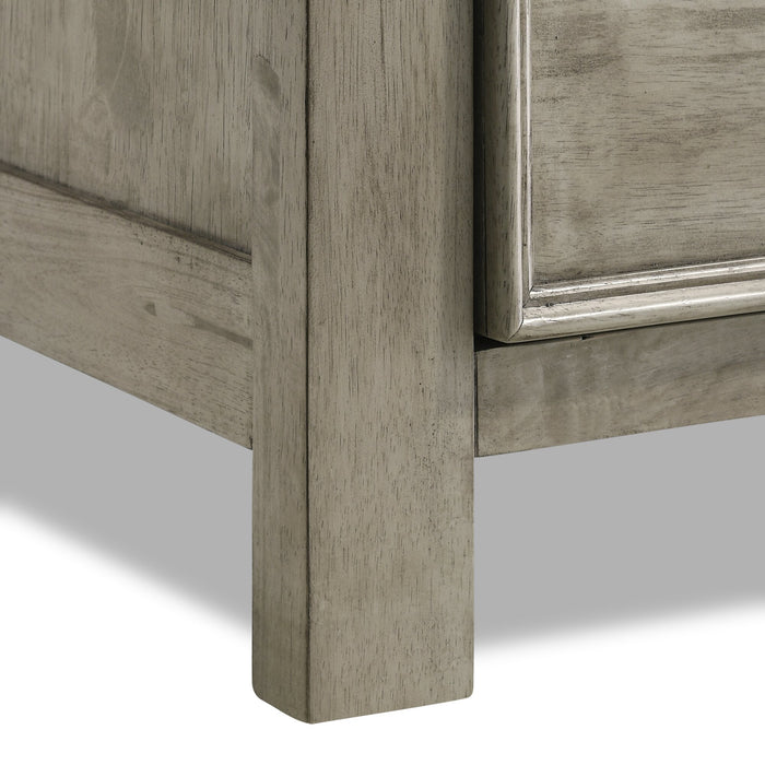 Levi 6pc Bedroom Set with Storage Bed, Dresser, Mirror & Nightstand, Wooden, Drift Grey - Queen Size