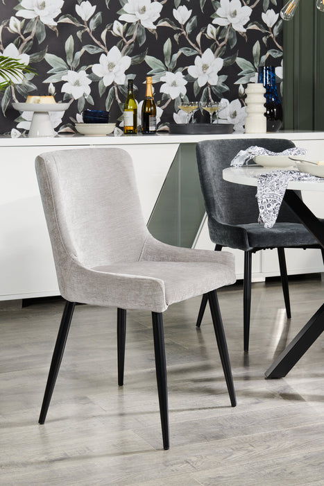 Lexi Dining Chair with Velvet-Look Fabric, Metal - Taupe