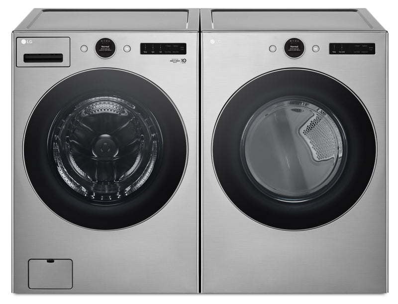 LG 5.2 Cu. Ft. Front-Load Washer and 7.4 Cu. Ft. Electric Dryer with TurboSteam®