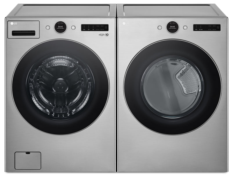 LG 5.2 Cu. Ft. Front-Load Washer and 7.4 Cu. Ft. Gas Dryer with TurboSteam®