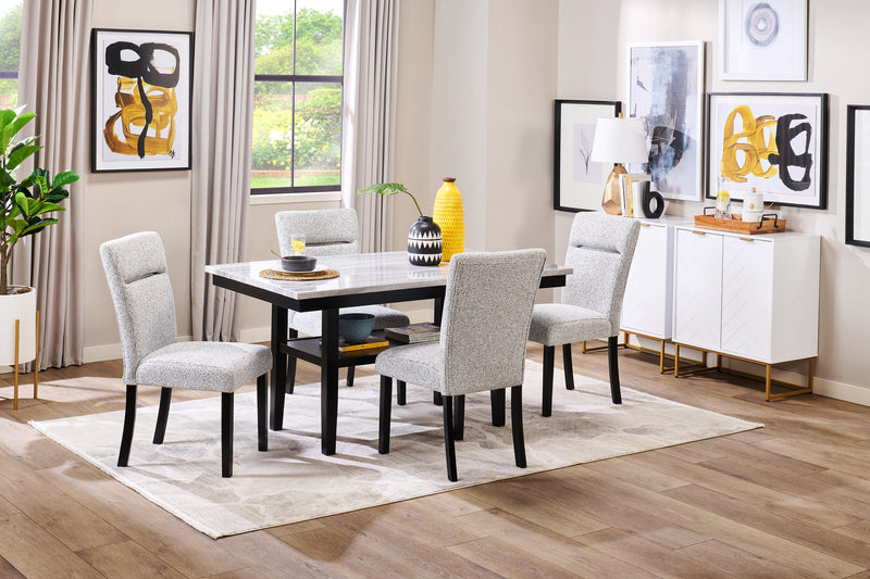 Libra Dining Chair with Polyester Fabric, - Grey
