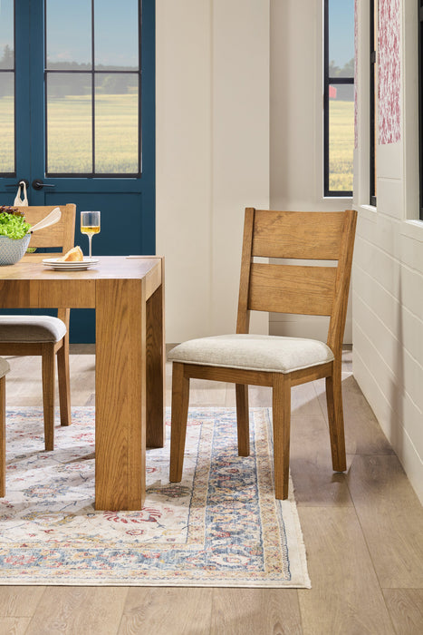 Lotus Dining Chair with Polyester Fabric, Wood, Slat-back - Natural