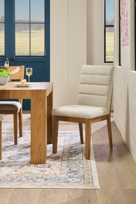 Lotus Dining Chair with Polyester Fabric, Wood - Light Grey