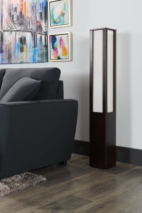 Luminary 47.48\" Coffee Bean with White Vellum Paper Floor Lamp