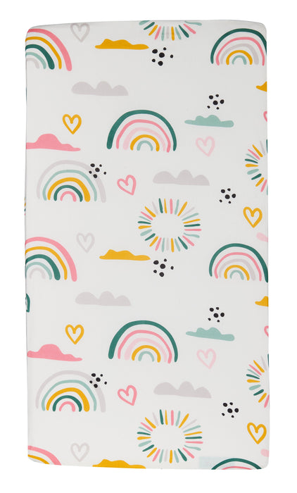 Luna 3-Piece Crib Bedding Set - White and Pink