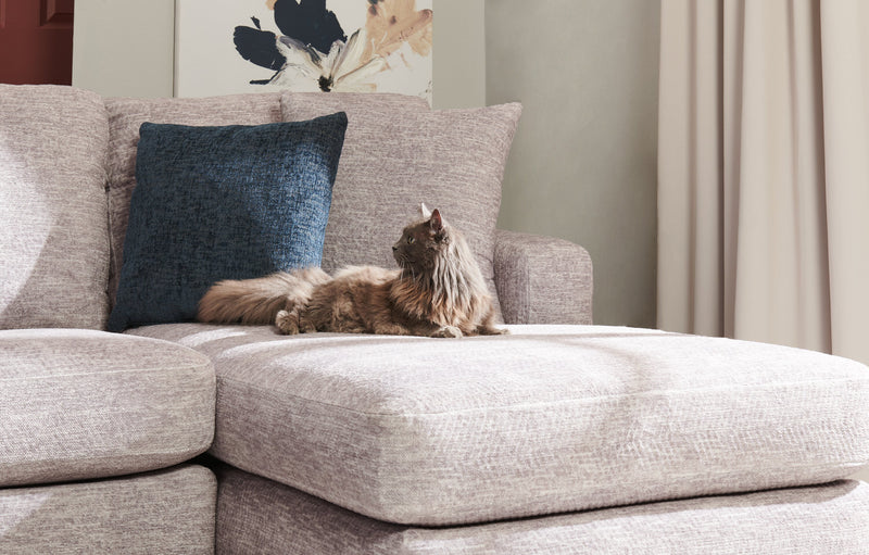 Made in Canada Luxe 3-Piece Right-Facing Fabric Sectional with Removable Cushions - Zaftig Dove Grey