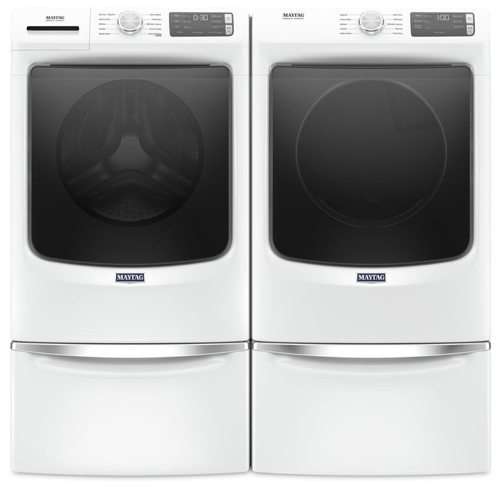Maytag Front-Load 5.2 Cu. Ft. Washer with Extra Power and 7.3 Cu. Ft. Electric Dryer – White