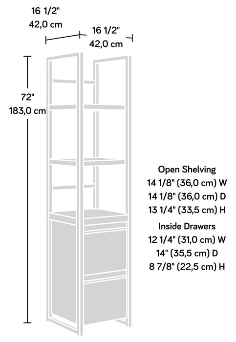 Manhattan Gate 16.54\" Commercial Grade Bookcase - Mystic Oak