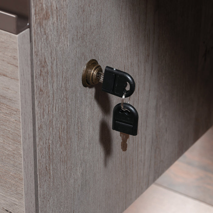 Manhattan Gate 65.98\" Commercial Grade L-Shaped Office Desk with 2-Drawers - Mystic Oak