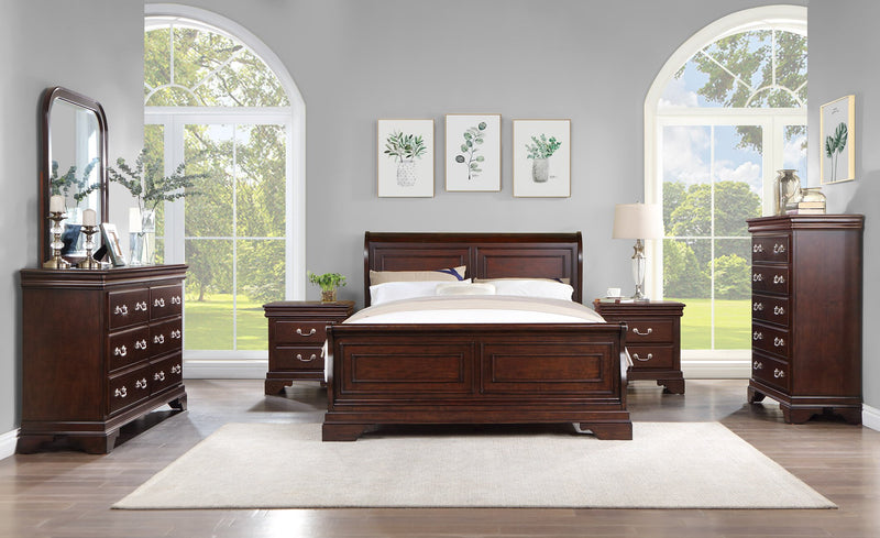 Marco Bedroom 6-Drawer Dresser, 58\"W x 35\"H - Cherry Brown