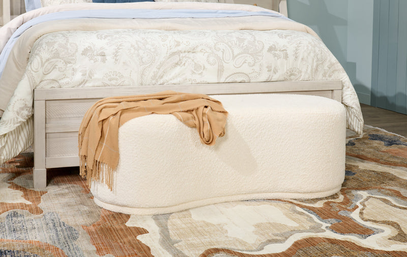 Maren 47.25\" Fabric Curved Bench - Cream