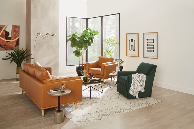 Hamilton 37.99\" Modern Triangular Coffee Table - Grey Marble Look Top with Black Metal Legs