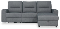 Meadow 2-Piece Right-Facing Chenille Fabric Power Reclining Sectional with Storage Chaise - Charcoal Grey 
