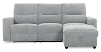 Meadow 2-Piece Right-Facing Chenille Fabric Power Reclining Sectional with Storage Chaise - River Grey 