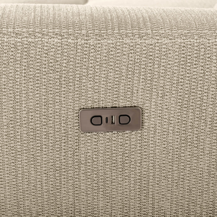 Meadow 2-Piece Left-Facing Chenille Fabric Power Reclining Sectional with Storage Chaise - Taupe