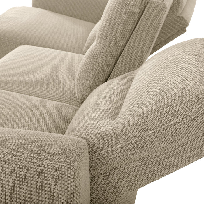 Meadow 2-Piece Right-Facing Chenille Fabric Power Reclining Sectional with Storage Chaise - Taupe