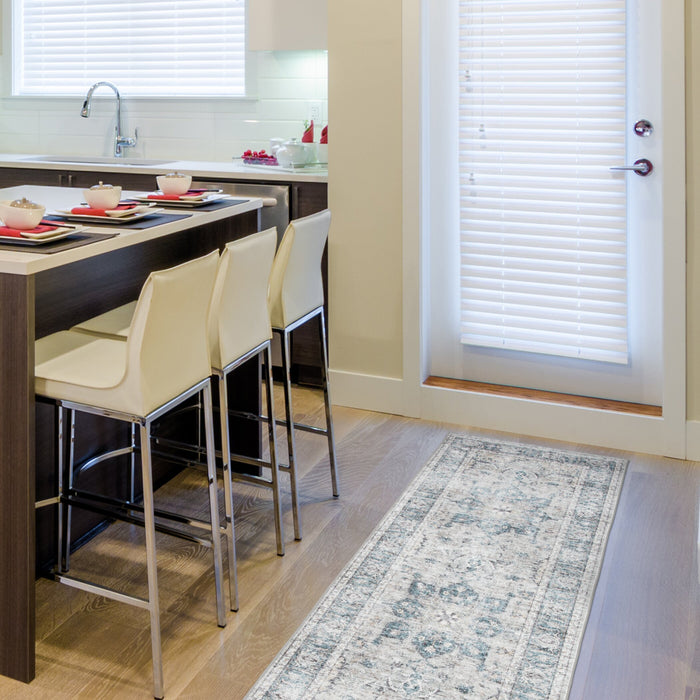 Melis Grey Washable Area Rug - 5’ x 7’