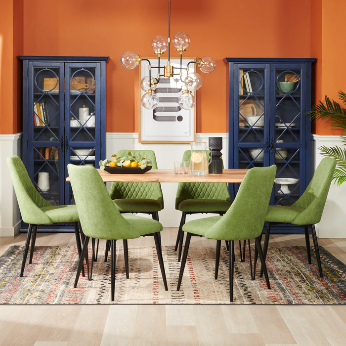 Miya Dining Table with Live Edge, Acacia Wood, Metal, 60\"W - Natural