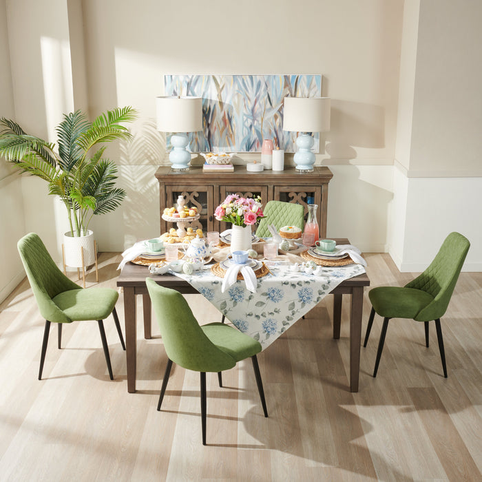 Miya Dining Chair with Polyester Fabric, Metal - Moss Green