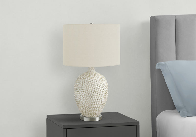 28\" Cream Ceramic Table Lamp