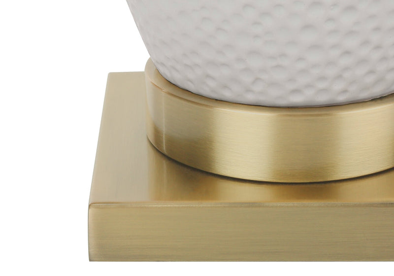26\" White and Gold Table Lamp
