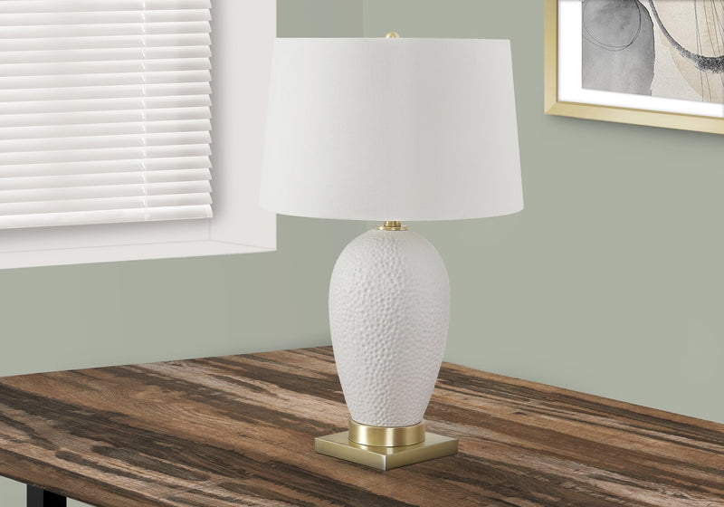 26\" White and Gold Table Lamp