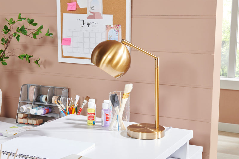 19\" Gold Metal Desk/Task Lamp