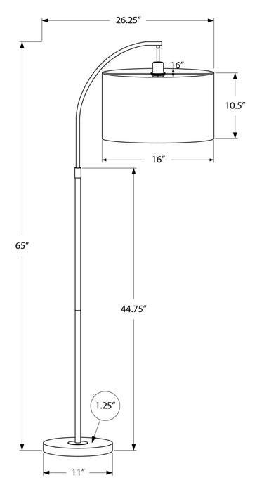 65\" Black Metal Arc Floor Lamp