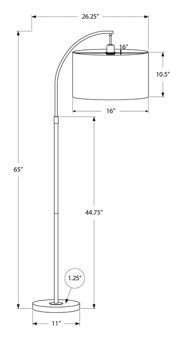 65\" Brass Metal Arc Floor Lamp