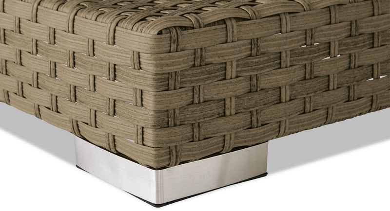 Montego 6-Piece Canopy Outdoor Patio Conversation Set with Canopy Sofa, 2 Armless Chairs, Ottoman, Glass Top Coffee & End Table - Hand-Woven Resin Wicker, UV & Weather Resistant - Natural/Beige