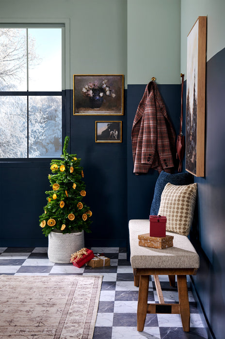 Vintage Vase Framed Linen Textured Artwork - 17\" x 21\"