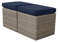 Naples 2-Piece Patio Ottoman Set - Blue 