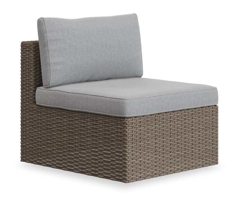 Naples 5-Piece Outdoor Patio Set with 3 Corner Chairs & 2 Armless Chairs - Hand-Woven Resin Wicker, UV & Weather Resistant - Natural/Grey