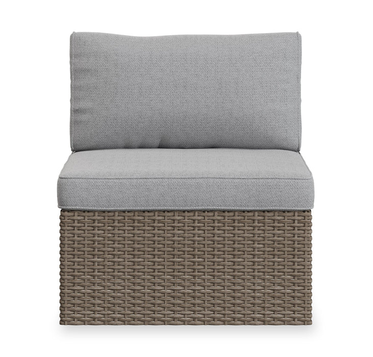 Naples 5-Piece Outdoor Patio Set with 3 Corner Chairs & 2 Armless Chairs - Hand-Woven Resin Wicker, UV & Weather Resistant - Natural/Grey