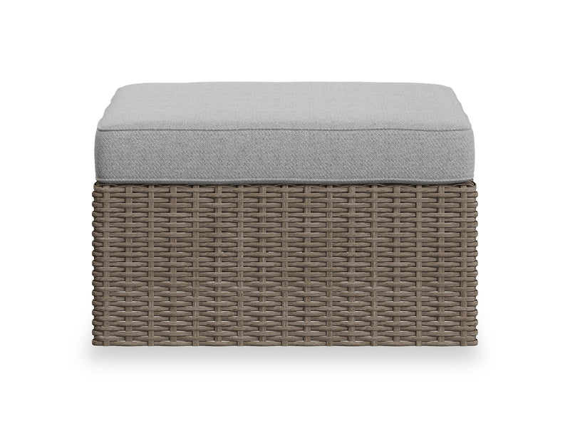 Naples 7-Piece Outdoor Patio Set with 3 Corner Chairs, 2 Armless Chairs, Patio Chair & Ottoman - Hand-Woven Resin Wicker, UV & Weather Resistant - Natural/Grey