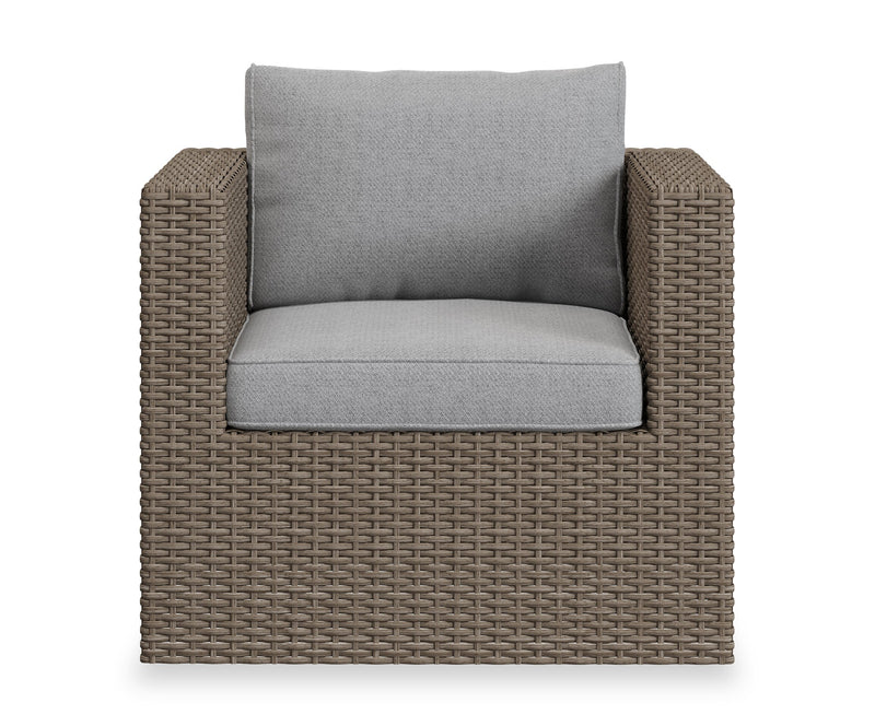 Naples 10-Piece Outdoor Patio Set with 3 Corner Chairs, 2 Armless Chairs, Chair, Large Ottoman, 2 Small Ottomans & Dining Height Table - Hand-Woven Resin Wicker, UV & Weather Resistant - Natural/Grey