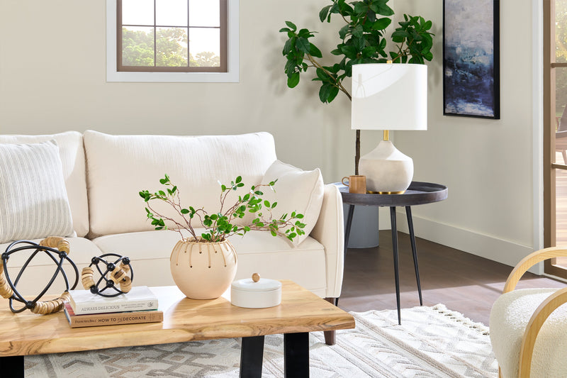 Nashik 24\" Round Accent Table - Grey Brown