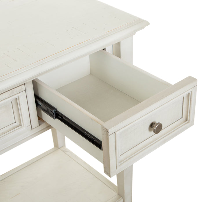 Newman  50\" Traditional Sofa Table with Storage and Shelf - Alabaster White Pine