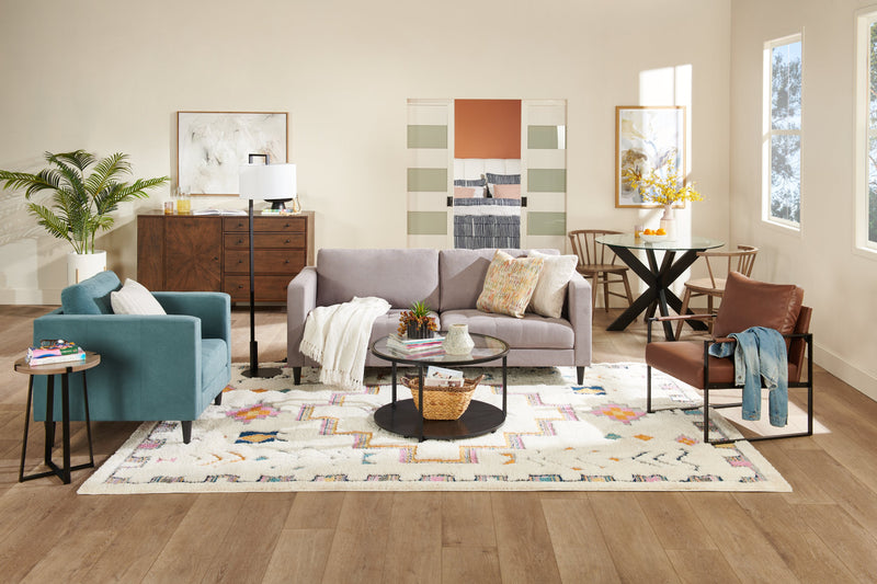 Nico 24.75\" Faux Leather Accent Chair with Metal Legs - Brown 