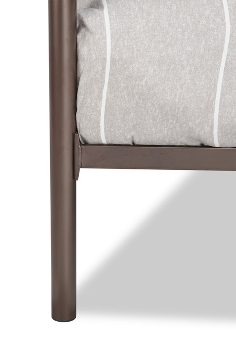 Noah Bunk Bed with Ladder & Guard Rail for Kids, Metal, Dark Bronze - Twin/Twin