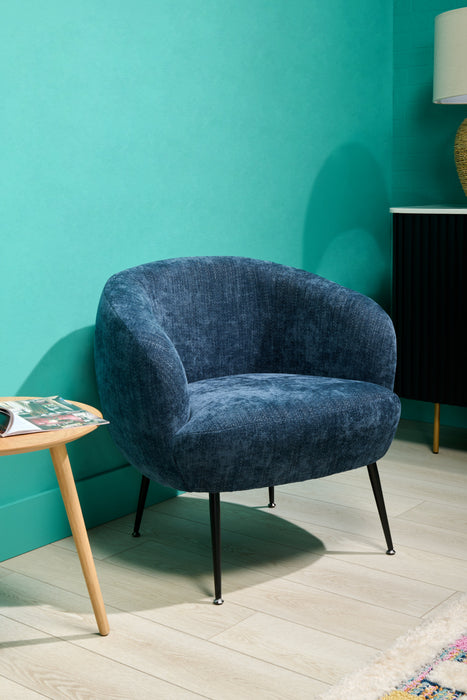 Nova 28.7\" Boucle Fabric Accent Chair - Blue